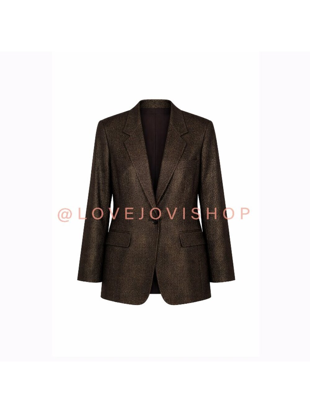 Blazer | Evan Picone Metallic Bronze Single Breasted | 90s Vintage | Black Gold